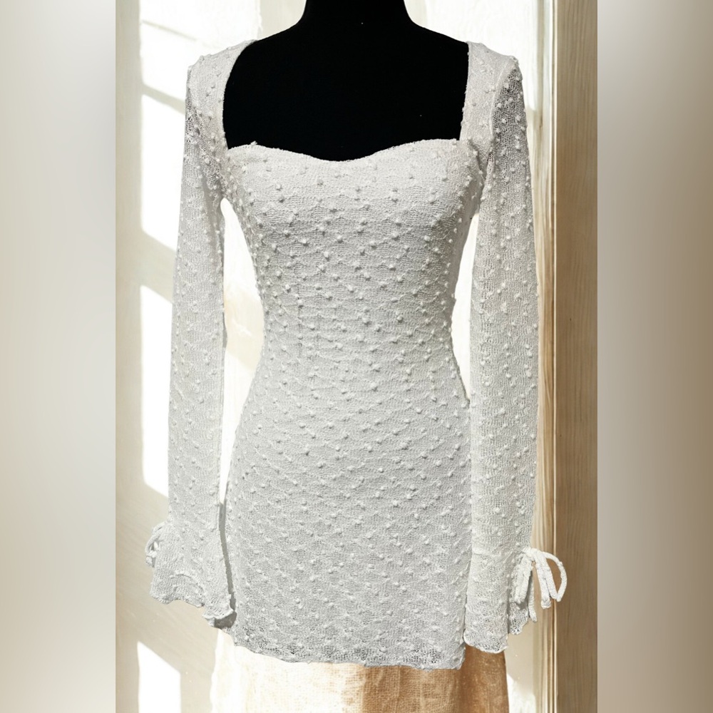 Princess Polly White Long Sleeve Dress